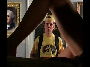 Big tit blonde lesbians MILFS invite sons friend